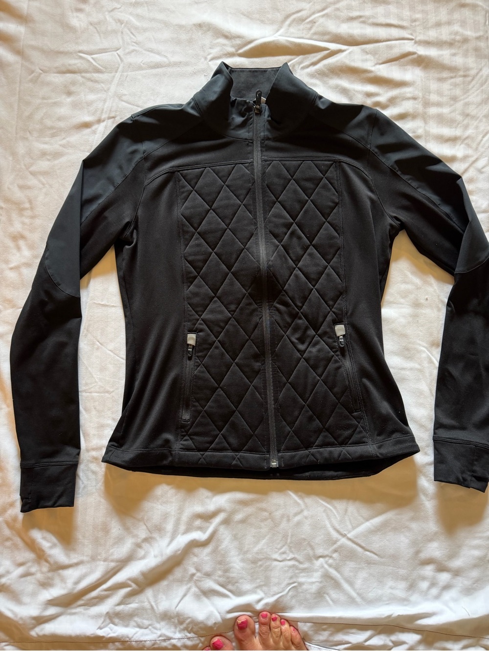 Women's Lole Black Quilted Zip-Front Jacket